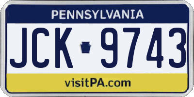 PA license plate JCK9743