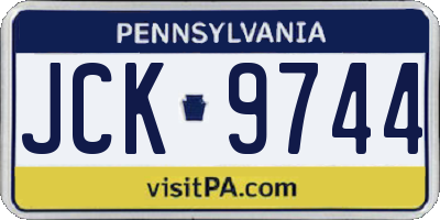 PA license plate JCK9744