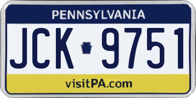 PA license plate JCK9751