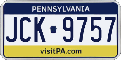 PA license plate JCK9757