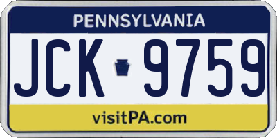 PA license plate JCK9759
