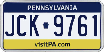 PA license plate JCK9761