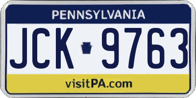 PA license plate JCK9763