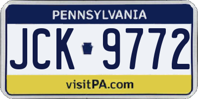 PA license plate JCK9772