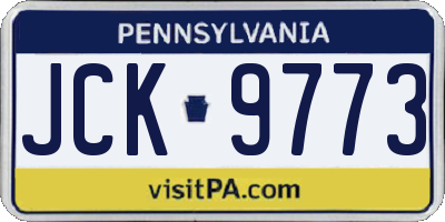 PA license plate JCK9773