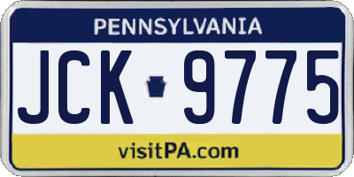 PA license plate JCK9775