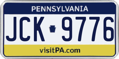 PA license plate JCK9776