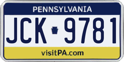 PA license plate JCK9781