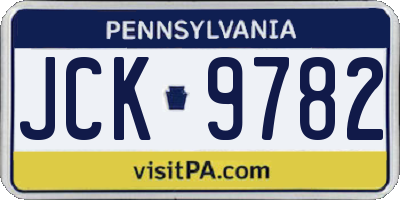 PA license plate JCK9782