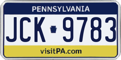 PA license plate JCK9783