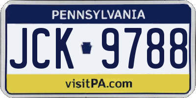 PA license plate JCK9788