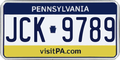 PA license plate JCK9789