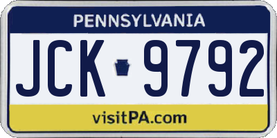PA license plate JCK9792