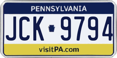 PA license plate JCK9794