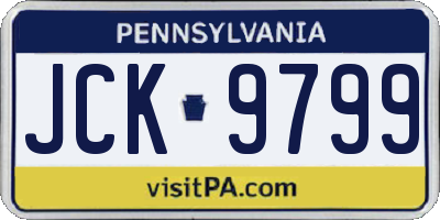 PA license plate JCK9799