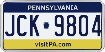 PA license plate JCK9804