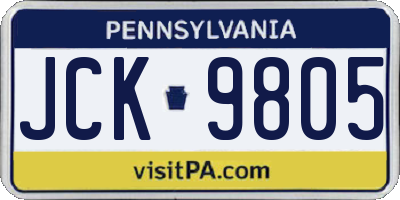 PA license plate JCK9805
