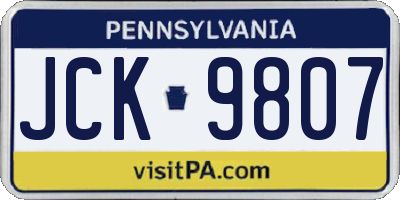 PA license plate JCK9807