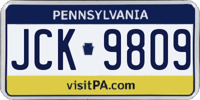 PA license plate JCK9809