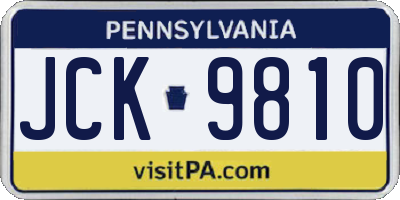 PA license plate JCK9810