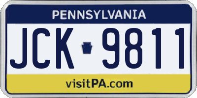 PA license plate JCK9811