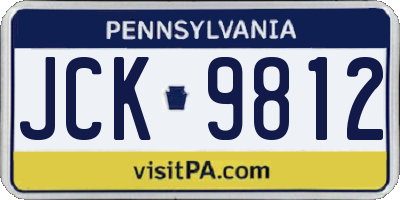 PA license plate JCK9812