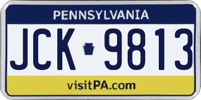 PA license plate JCK9813