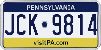PA license plate JCK9814