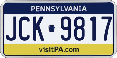 PA license plate JCK9817