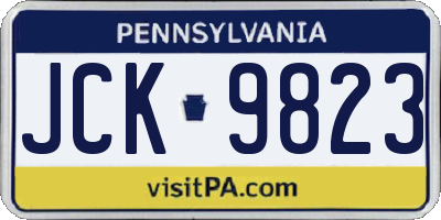 PA license plate JCK9823