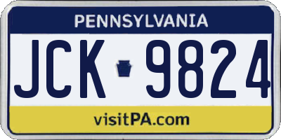PA license plate JCK9824