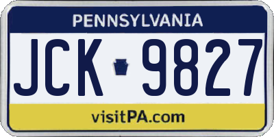 PA license plate JCK9827