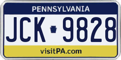 PA license plate JCK9828
