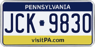 PA license plate JCK9830