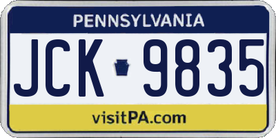 PA license plate JCK9835