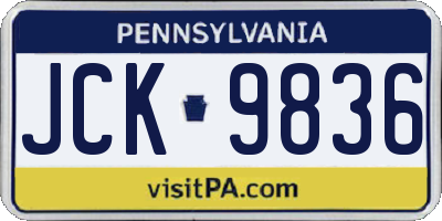 PA license plate JCK9836