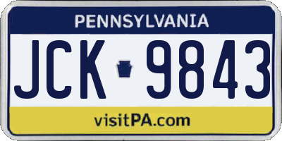 PA license plate JCK9843