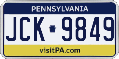 PA license plate JCK9849