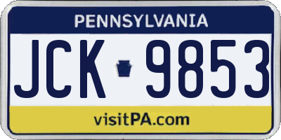 PA license plate JCK9853