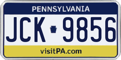 PA license plate JCK9856