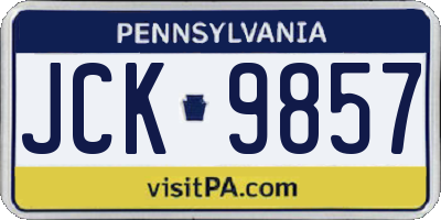 PA license plate JCK9857