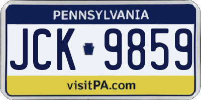 PA license plate JCK9859