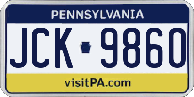 PA license plate JCK9860