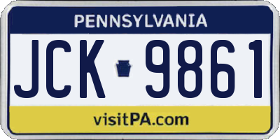 PA license plate JCK9861