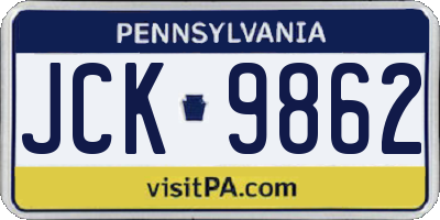 PA license plate JCK9862
