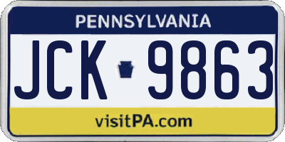 PA license plate JCK9863