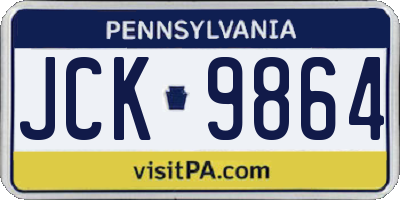PA license plate JCK9864