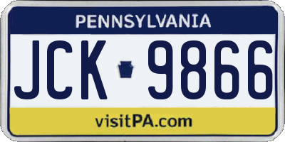 PA license plate JCK9866