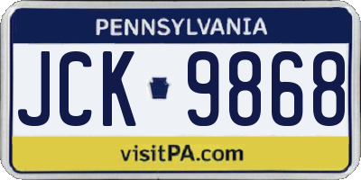 PA license plate JCK9868