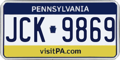 PA license plate JCK9869